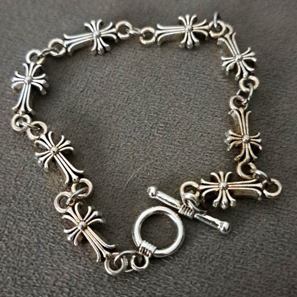 Chrome heart bracelet